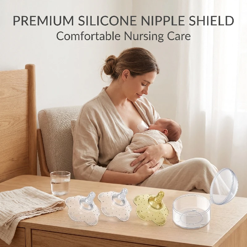 Full Silicone Nipple Protector Breastfeeding Shields Milk Cover Anti Overflow Breast Pad Portable Mother Protection