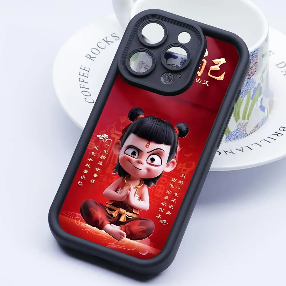 

Cute Nezha Thicken TPU Mobile Phone Case for iPhone 17 16 15 14 13 12 11 Air Pro Max Plus Colorful Cover