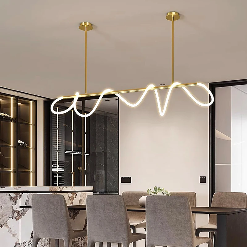 Candelabros de línea de decoración nórdica para el hogar, luces colgantes de brillo para comedor, lámparas colgantes para techo, accesorio de