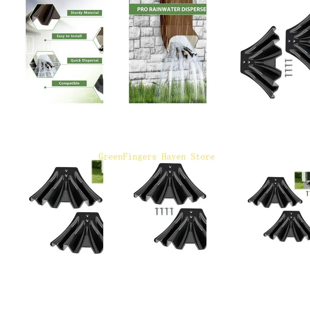 F68D 2Pcs Basement Water Diverter Rain Water Drainage Disperser Rainwater Management Gardening Tool Easy To Install