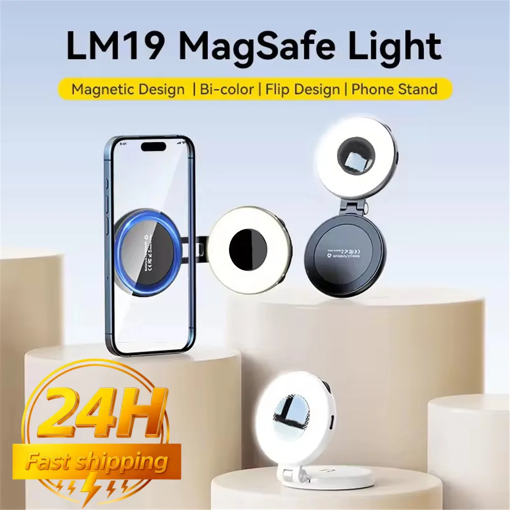 

FANGTUOSI Light CRI 95+ for Vlog Livestream Photograph Bi-Color Flip Fill Light Suitable for Magnetic Mobile Phones