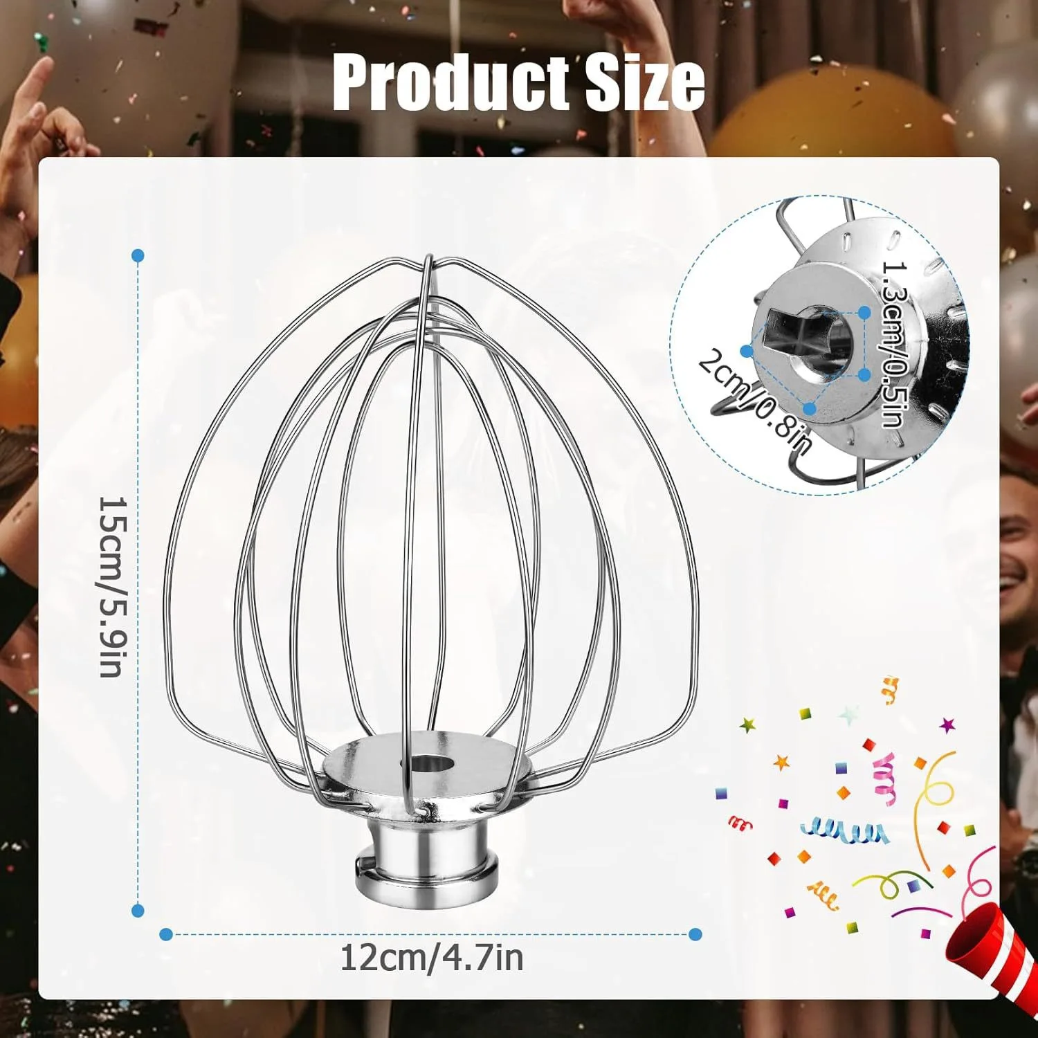 

Stainless steel mixing heads for KitchenAid 4.5QT 5QT Tilt-Head Stand Mixer Stainless Steel Egg Cream Stirrer, Flour Cake Whisk
