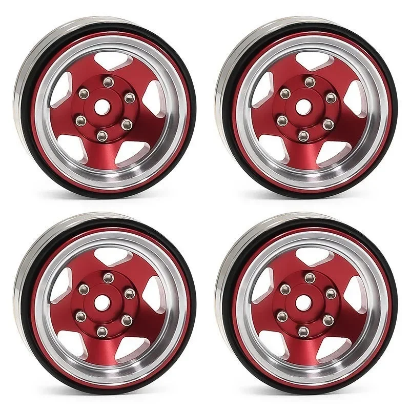 4pcs Brass Counterweight Beadlock Wheel Rim Aluminum Hub For 1/18 RC Car TRX4M SCX24 FMS   Upgrade Parts