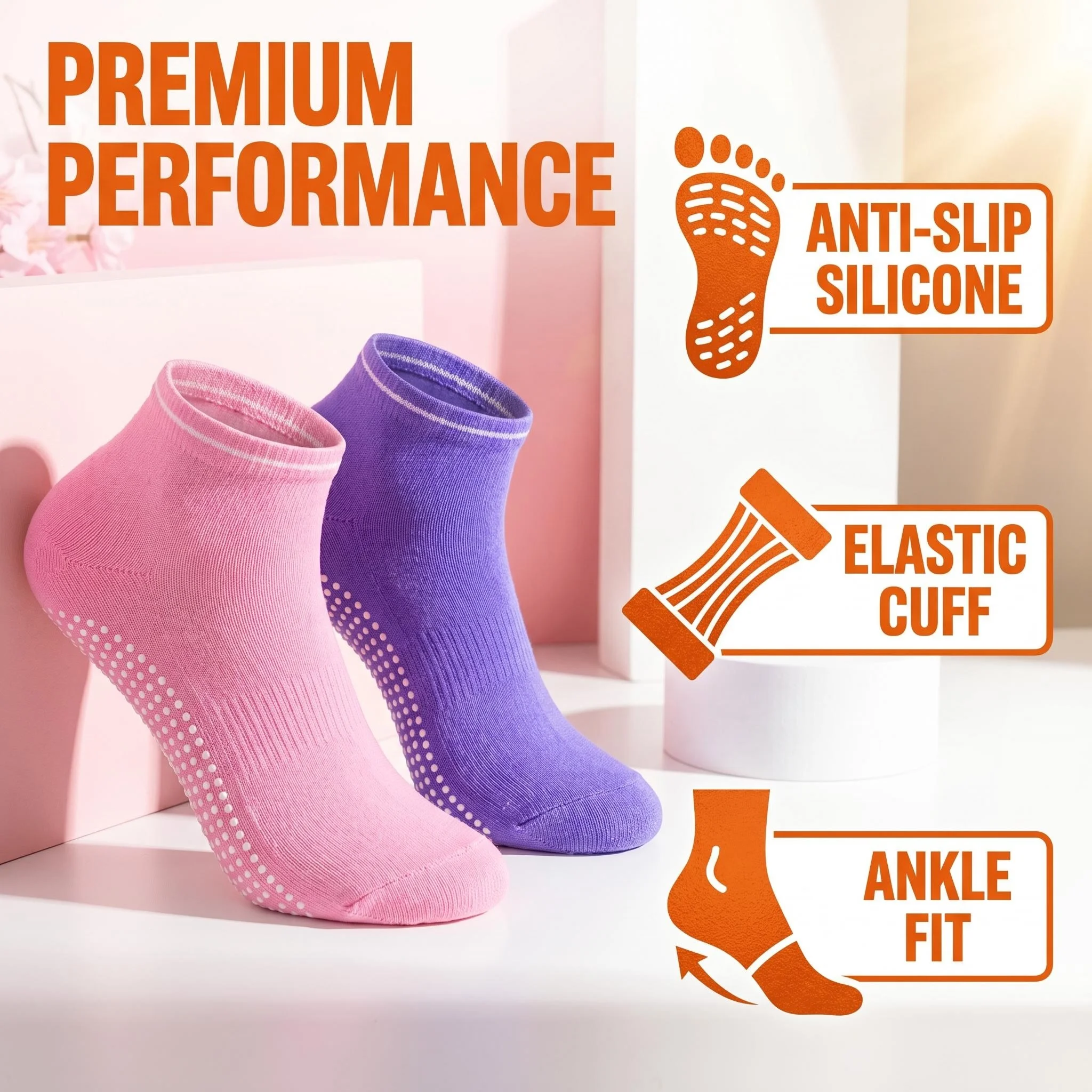 Rutschfeste, elastische Socken – Yoga Pilates Girl Bewertung und Preis