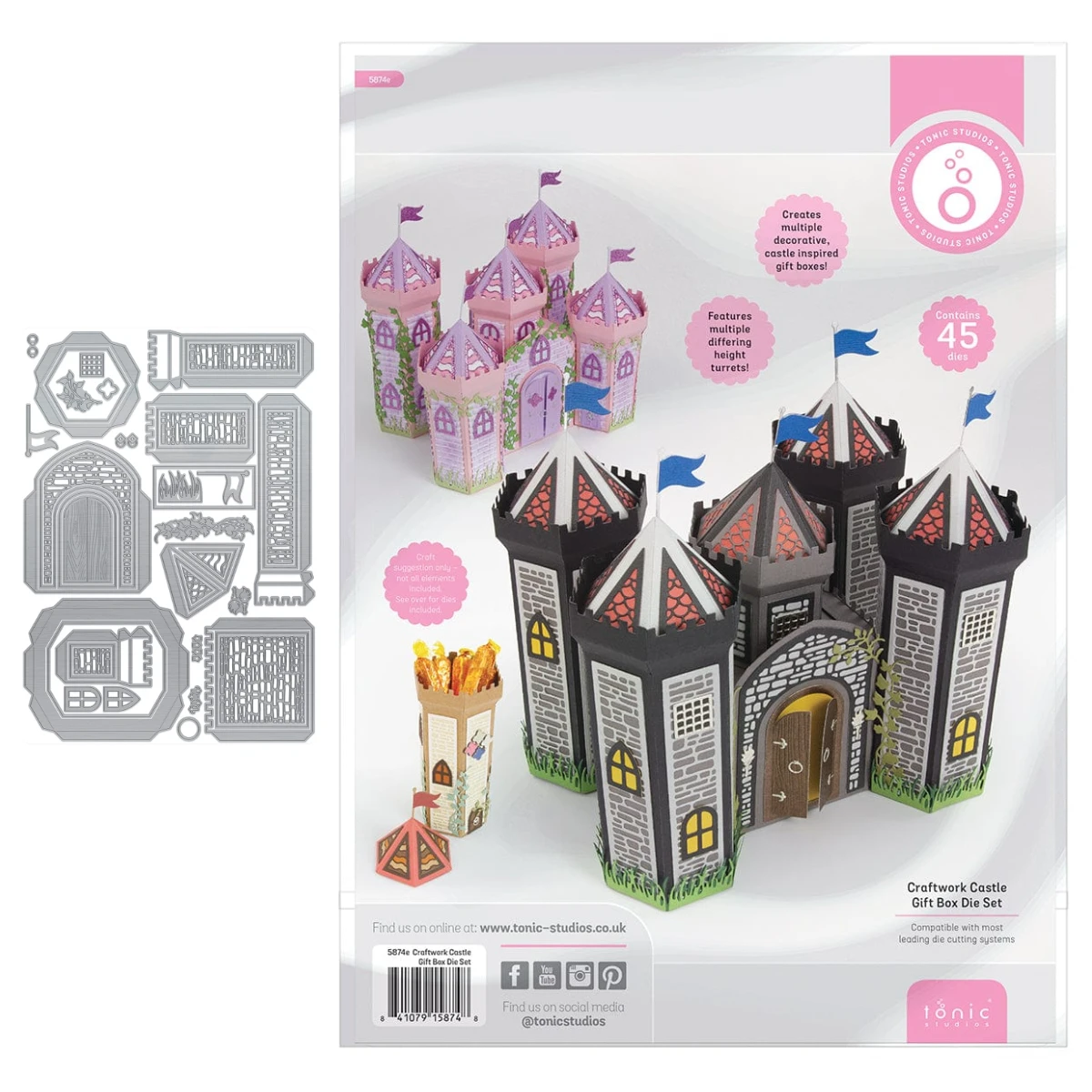Craftwork Castle Gift Box Dies Scrapbooking Cards Words Stamps DIY 2025 New Paper Carft Cut Dies Stencils Diary Album Handmade