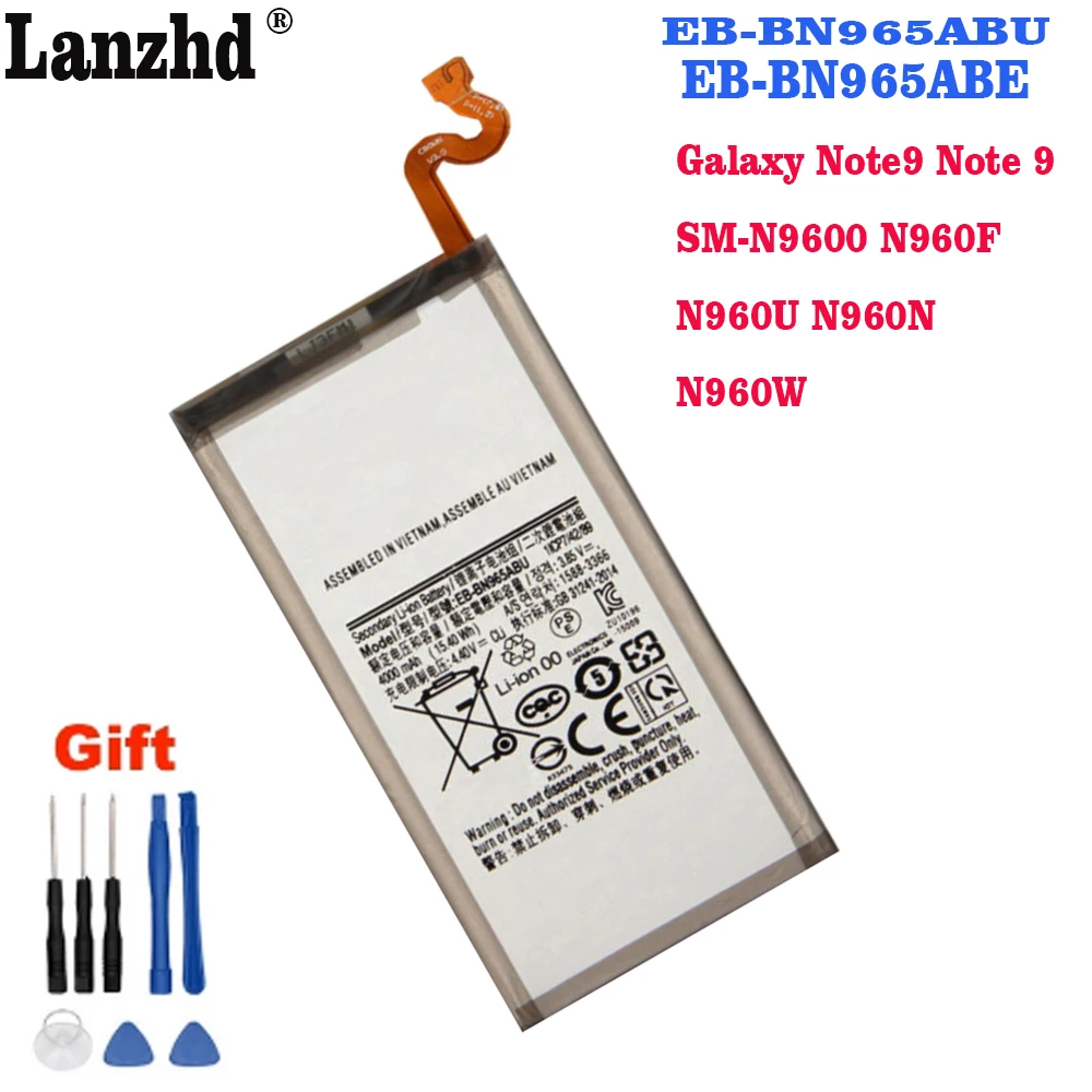 

1-12PCS 2023 NEW EB-BN965ABU EB-BN965ABE 4000mAh Battery For Galaxy Note9 Note 9 SM-N9600 N960F N960U N960N N960W