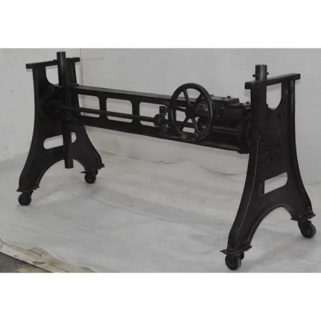 Industrial Vintage Style American Cast Iron Manual Adjustable Lifting Crank Foldable Convertible Home Furniture Cafe Restaurant