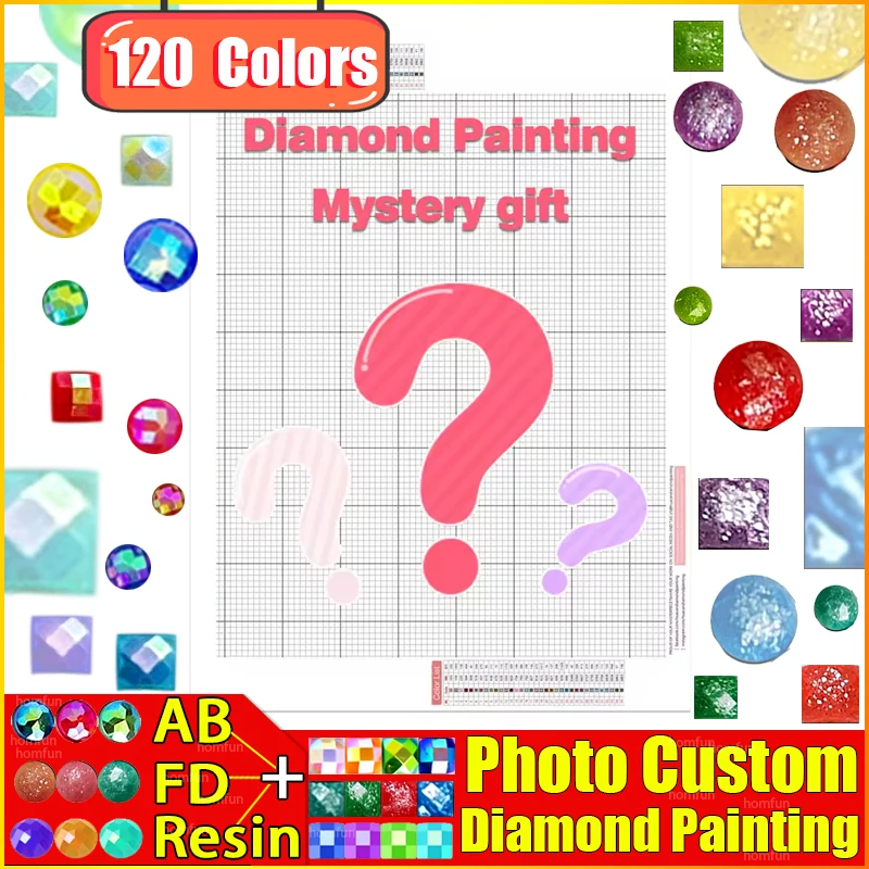 DIAPAI 120 Colors Mystery Gifts Diamond Painting Resin+Fairy Dust+AB Drill  Photo Custom Create Your Own Masterpiece Home Decor