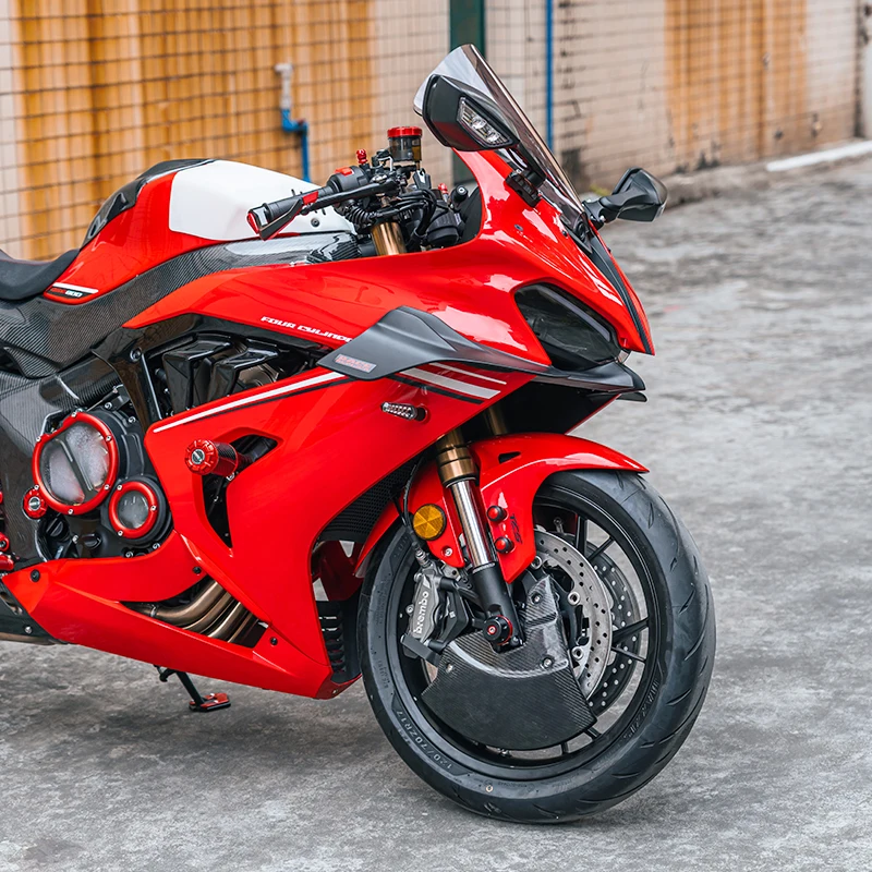 ‌ دراجة نارية ألياف الكربون الجبهة قرص فرامل غطاء ل QJ Moto QJ SRK 800/800RS/RR SRK 600RS قرص فرامل حامي درع