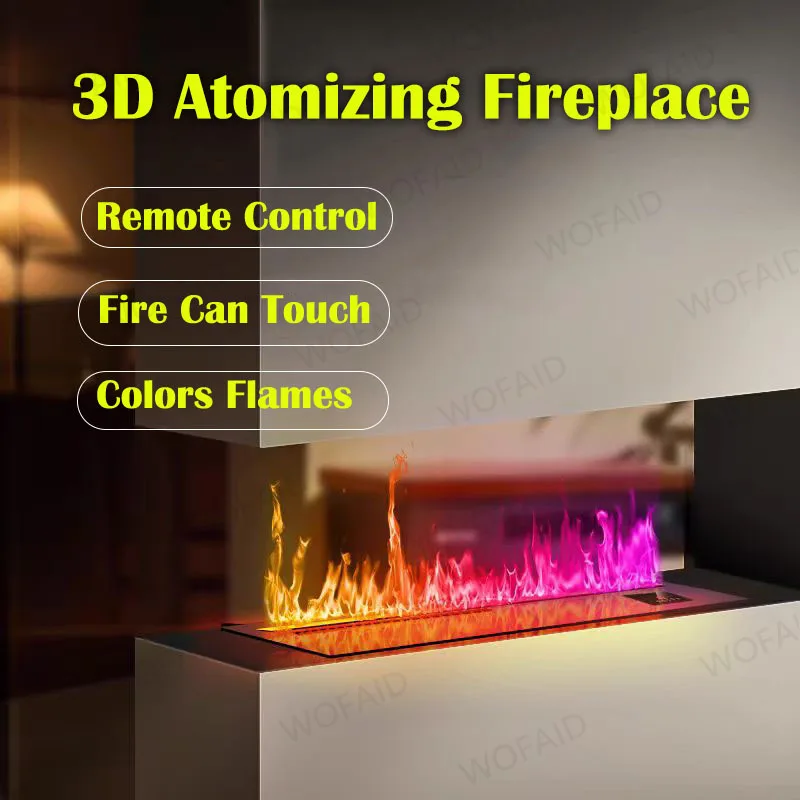 

TV Wall 3D Electric Atomized Fireplace Smart Life APP Remote Control Automation Fire Place Steam Vapor Fireplace for Living Room