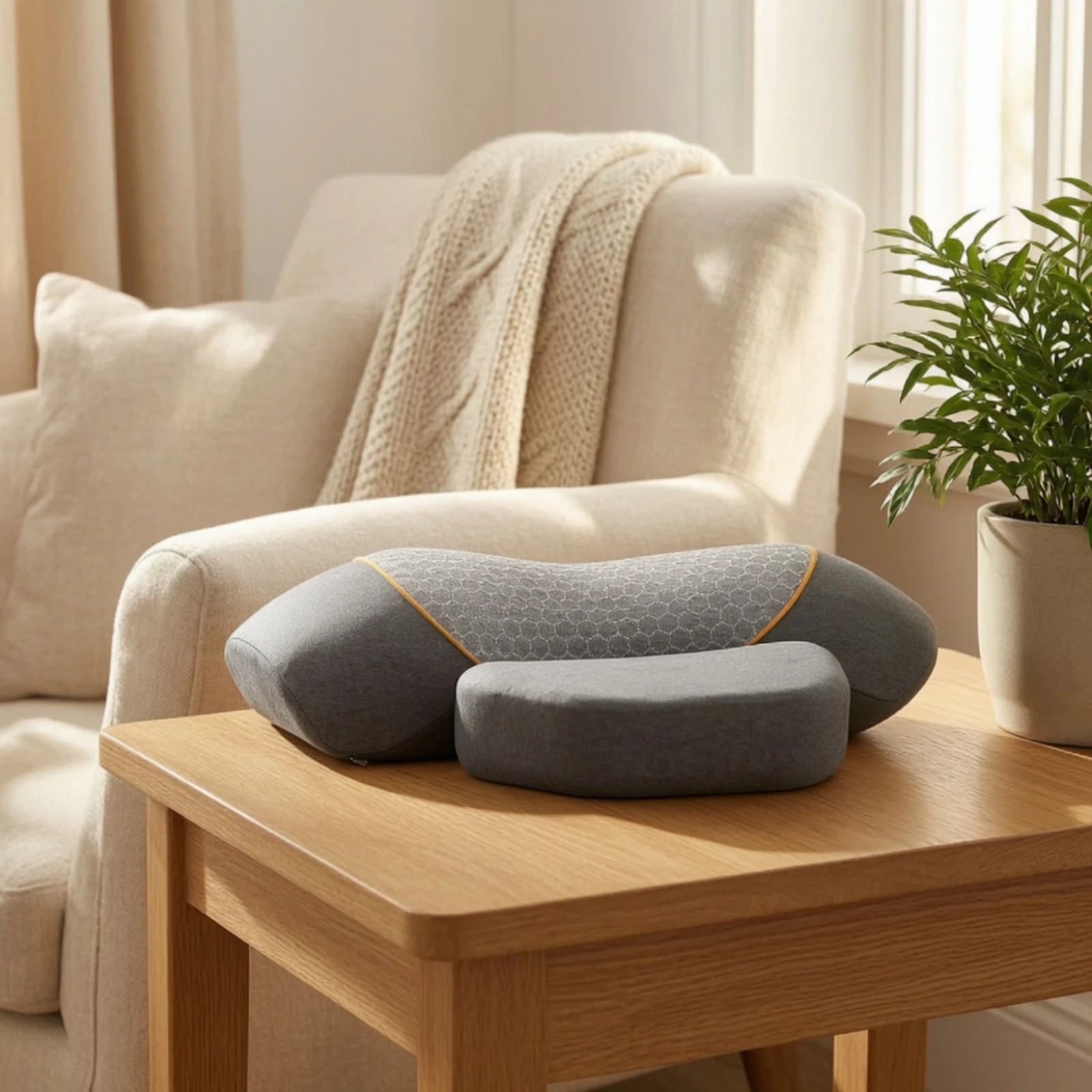 Electric Neck Massage Pillow with Airbag Traction Slow Rebound Memory Foam Heated Massage Portable Travel Support for Relaxation