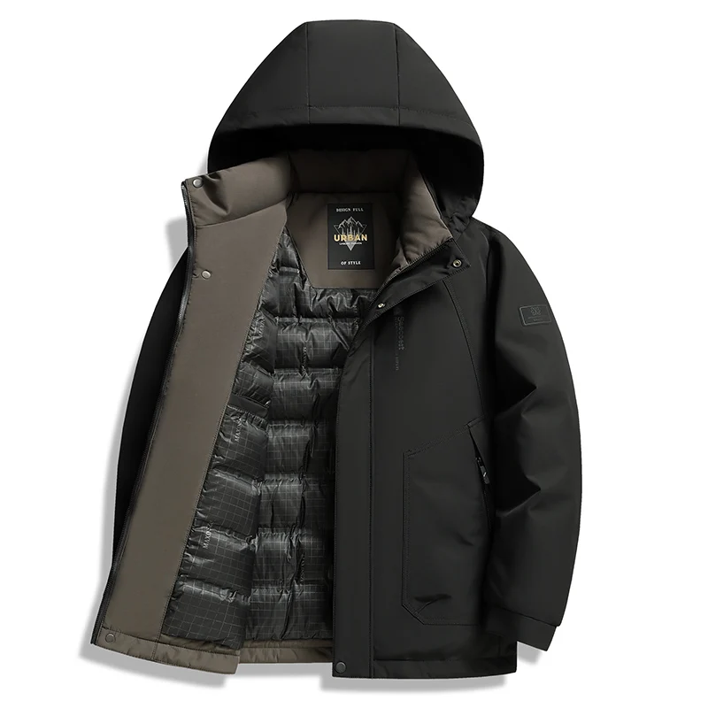 Men's Fashion Windbreaker Parka Coat Streetwear Overcoat Outdoors Windproof Casual Autumn Winter Warm Hombre New Male Jacket