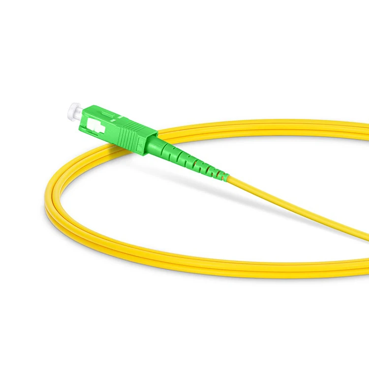 Kabel Patch Fiber 1 Serat SC APC Simplex ke SC APC Simplex Single Mode (OS2) Riser (OFNR) 2.0mm Tight-Buffered Kuning