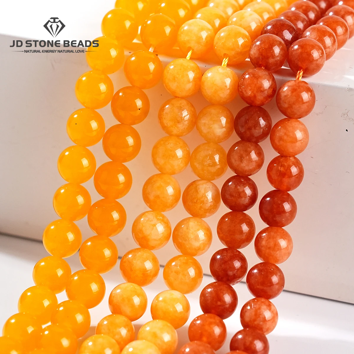 

Wholesale High Quality Orange Color Chalcedony Bead Round Loose Spacer for Jewelry Making DIY Necklace Bracelet Accessories