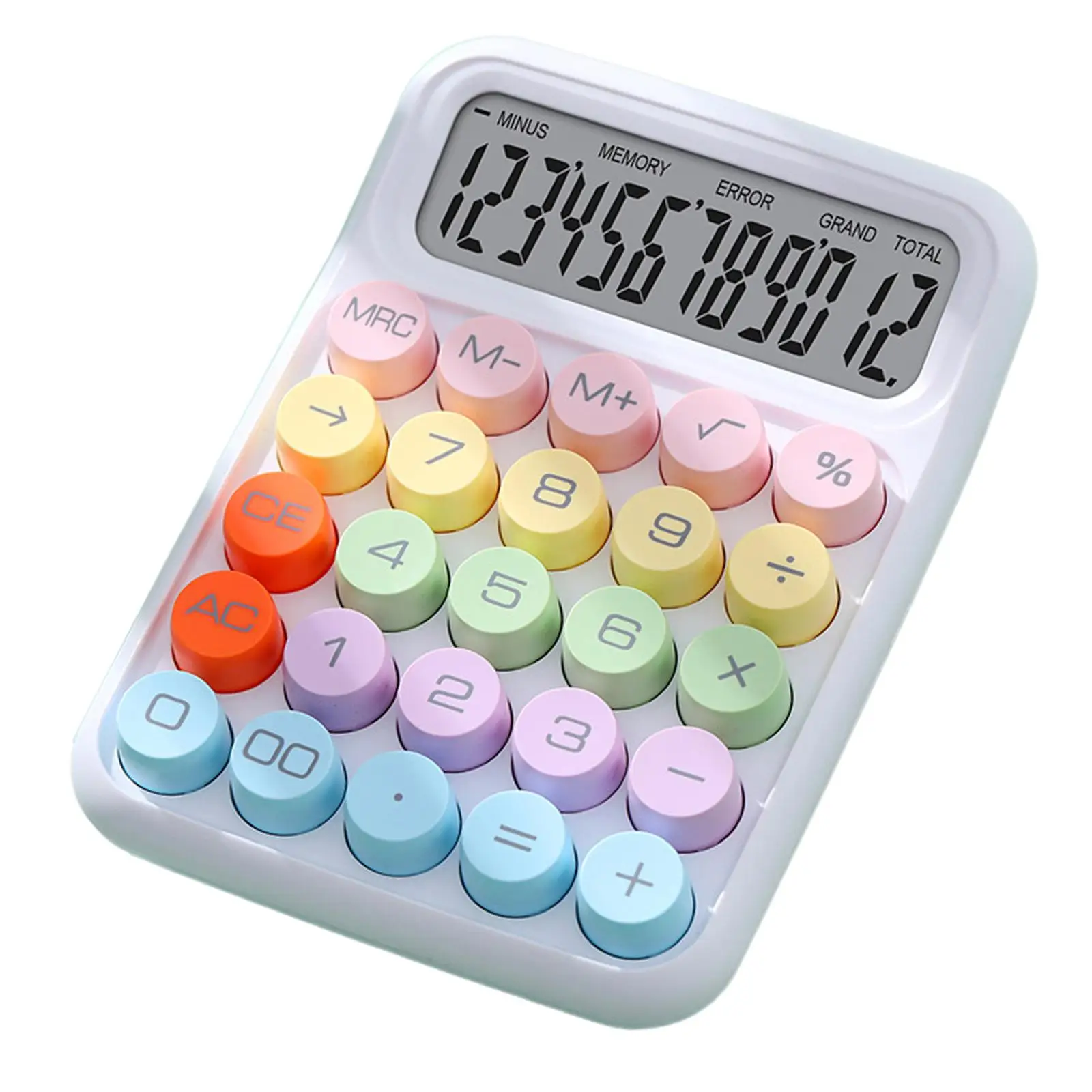 Desktop Calculator Draagbare Kantoorcalculator 12-cijferige Rekenmachine Handheld Mechanische Knop Calculator Voor Klasschool Business