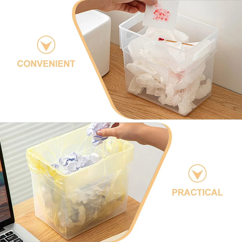 

2pcs Desktop Trash Can 8L Plastic Household Waste Bin For Bedroom Office Kitchen Bathroom Portable Garbage Container