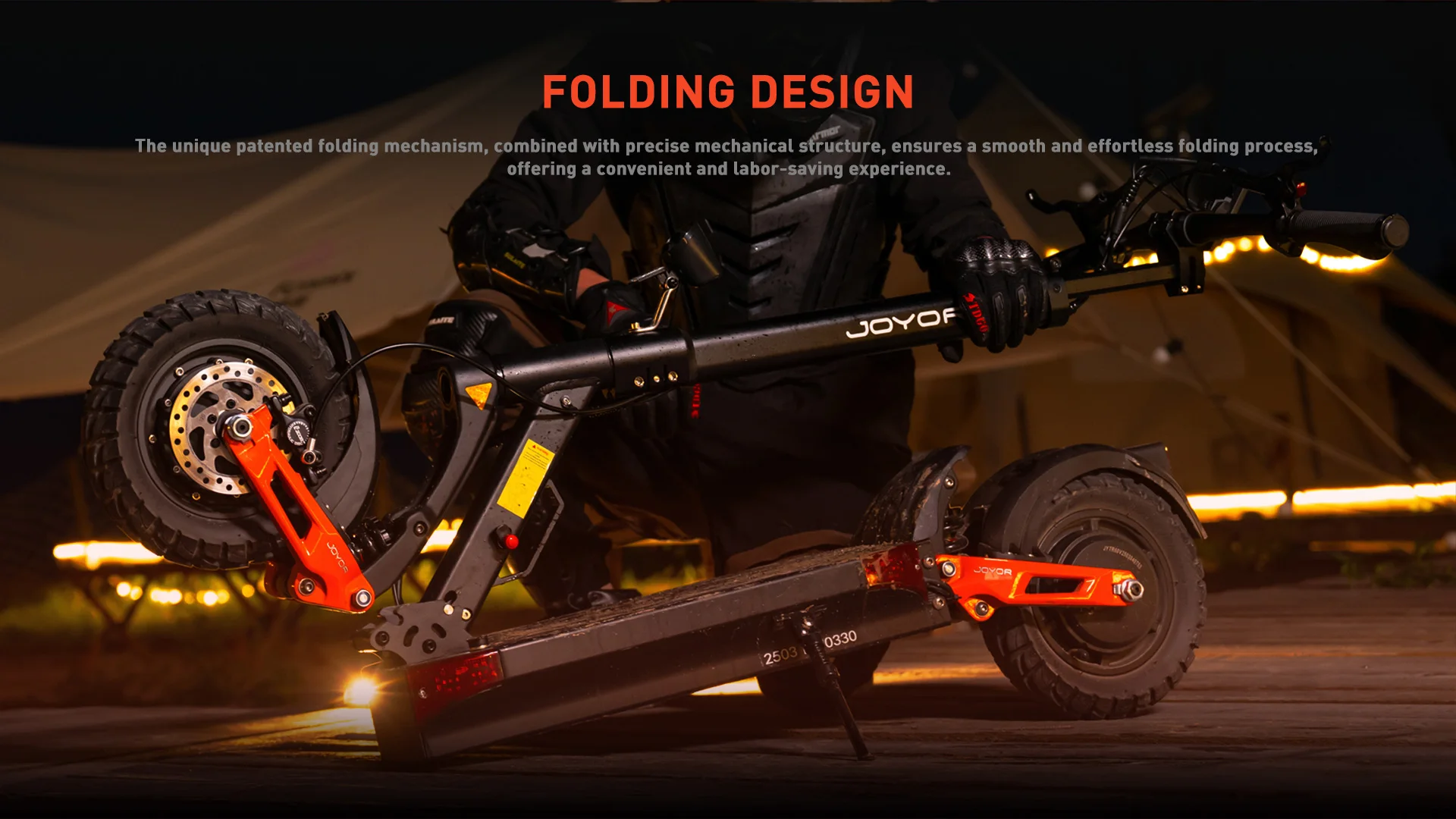 JOYOR T10 Erwachsenen Off-Road Elektroroller 60V18AH Akku E-Scooter 10-Zoll Off-Road-Reifen Faltbarer E-Roller – Detail 15