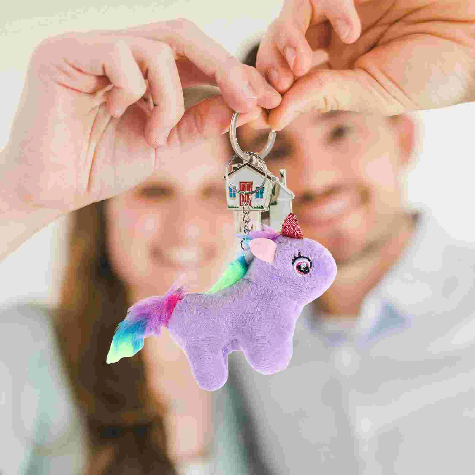 Unicorn Keychain Stuffed Animal Animals for Girls Keychains Plush Cute Keyring Charms Bags Child