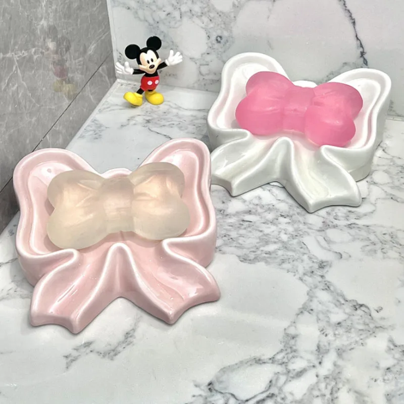 Bowknot Tray Silicone Mold DIY Cement Bath Soap Holder,Kitchen Ornament Dish Concrete Mould Epoxy Resin Trinkets Pallet Mold