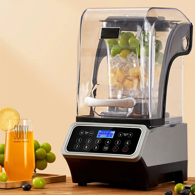 Commercial 2L Smoothie Maker, Fruit Milkshake Maker, Juicer, Low-Noise Soundproof Enclosure, Kitchen Smoothie Blender