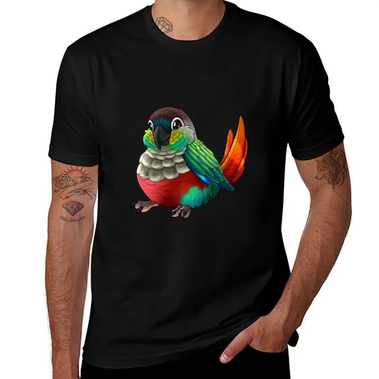 

Crimson-bellied Conure T-Shirt Basic Solid Tee for Daily Use
