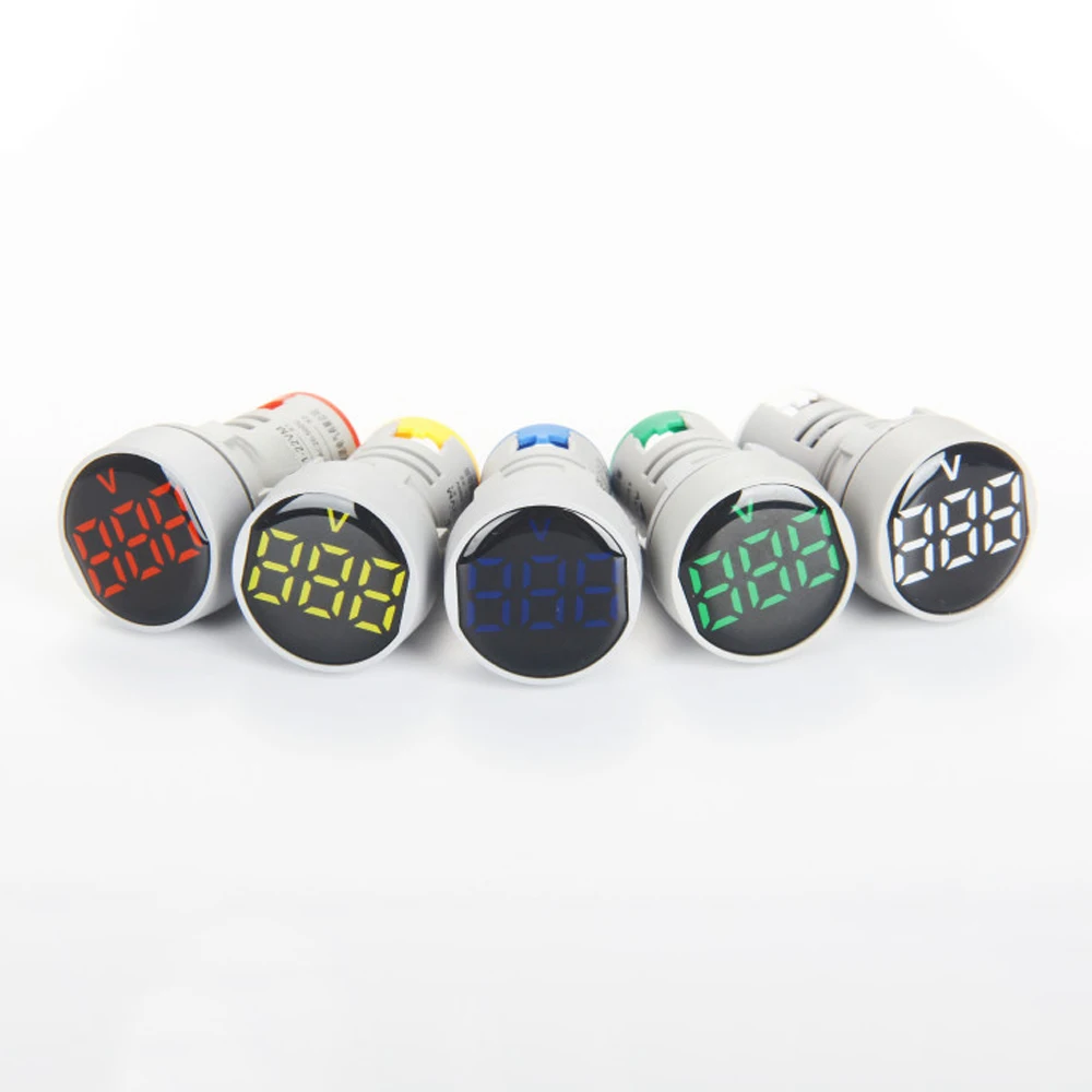 ABILKEEN AD16-22 22MM Round Head Signal Voltmeter LED Digital Display AC20V-500V Large Voltage Industrial Voltmeter