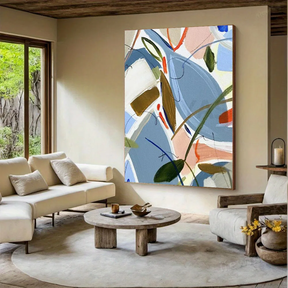 

Pop 100% Hand Painted Color Thick Abstract Oil Painting Canvas Wall Art Decoration Paint Modern Paintings Decor Home Living Room