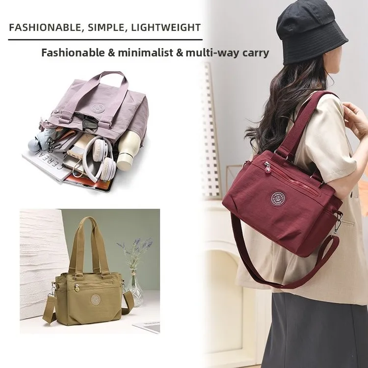 

Large Capaci Nylon oulder Bag Women's Commuter Tote Bag Multi-Layer Crossbody Handbag for Work And Travel