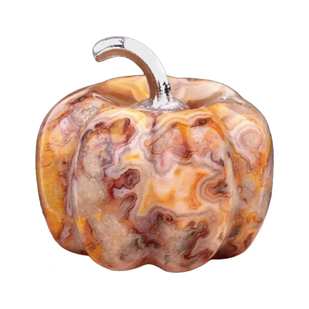 Desktop Autumn Table Centerpieces Natural Carved Pumpkin Charm Mini Gemstone Pendant for Jewelry Diy Halloween for Halloween