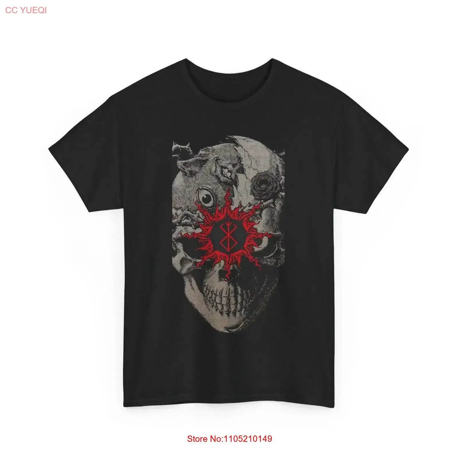 Camiseta gótica Berserk Dark Skull Knight, ropa de calle lavada vintage, ropa de diseñador, cómoda, Unisex, elegante y suave