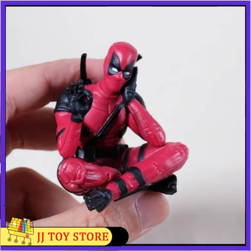 New The Avengers Anime Figure Deadpool Automobile Ornament Pvc Toys Model Surrounding Desktop Collection Children Birthday Gift