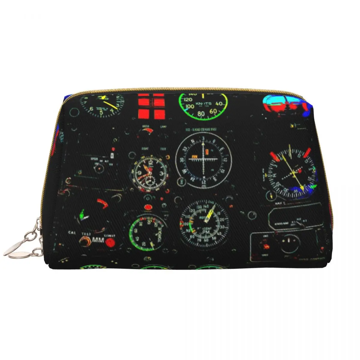 Aviation Helicopter Cockpit Toiletry Bag for Women Pilot Airplane Makeup Cosmetic Organizer Ladies Beauty Storage Dopp Kit Box