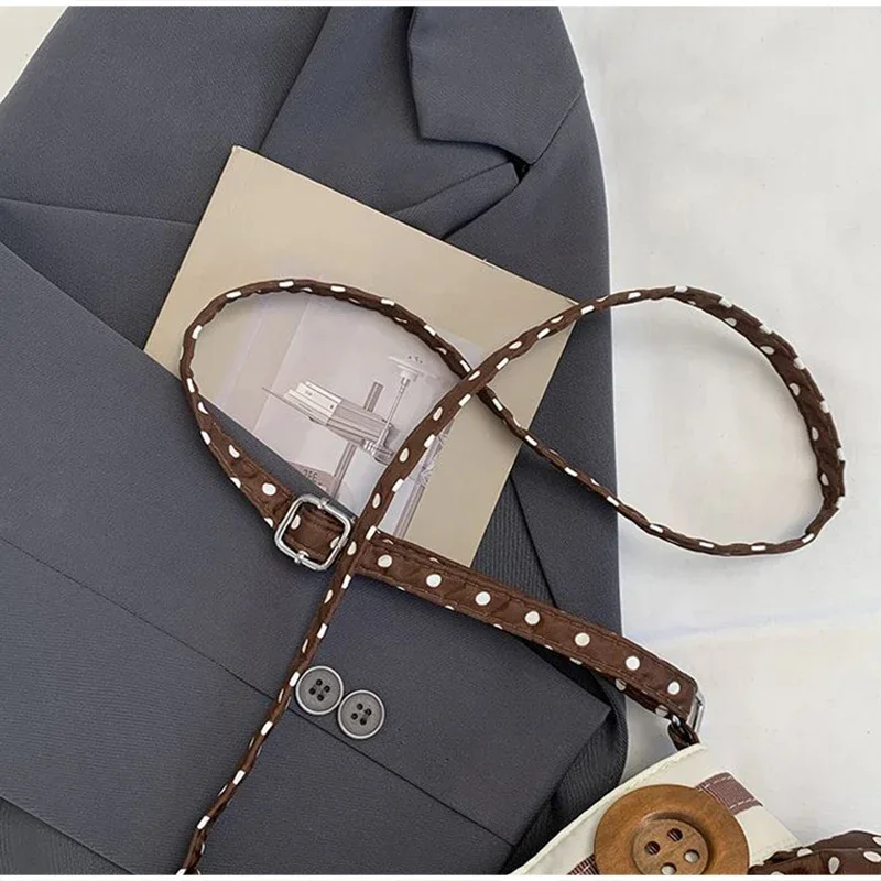 Gestreifte, gepunktete, plissierte Umhängetasche, koreanische süße, niedliche Damen-Umhängetasche, lässige Pendler-Geldbörse, leichte Handtasche – Detail 28