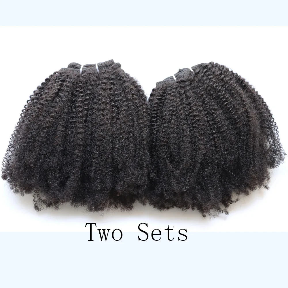 KPLYGDG Reale 4C Afro Crespo Riccio Estensioni Dei Capelli Umani Clip In Naturale Nero Vergine Remy Clip In Estensioni Veri Capelli Umani
