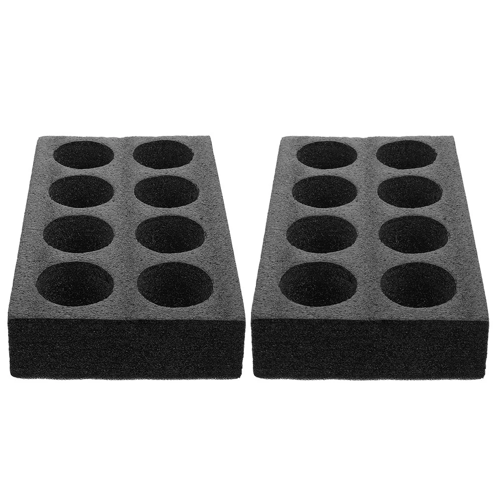 

2Pcs Black 8-Holes Cup Holder Tray for Coffee Soda Drinks Lightweight Portable Simple Design Perfect for Home Office School