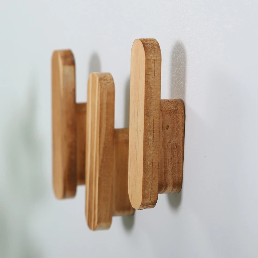 Rustic Wooden Wall Hooks Handmade Decorative Coat and Hat Hangers Ideal for Entryway Bedroom and Bathroom Wall Mounted Organizer