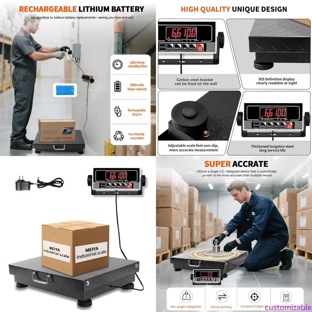 

Industrial-Grade 660 lb Capacity Shipping Scale with 0.1 lb Precision for Small Business Package Weighing