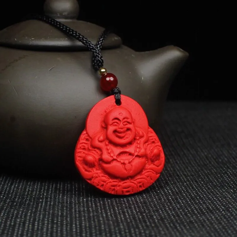 

Red Cinnabar Buddha Male Necklace Pendant Men's and Women's Necklace