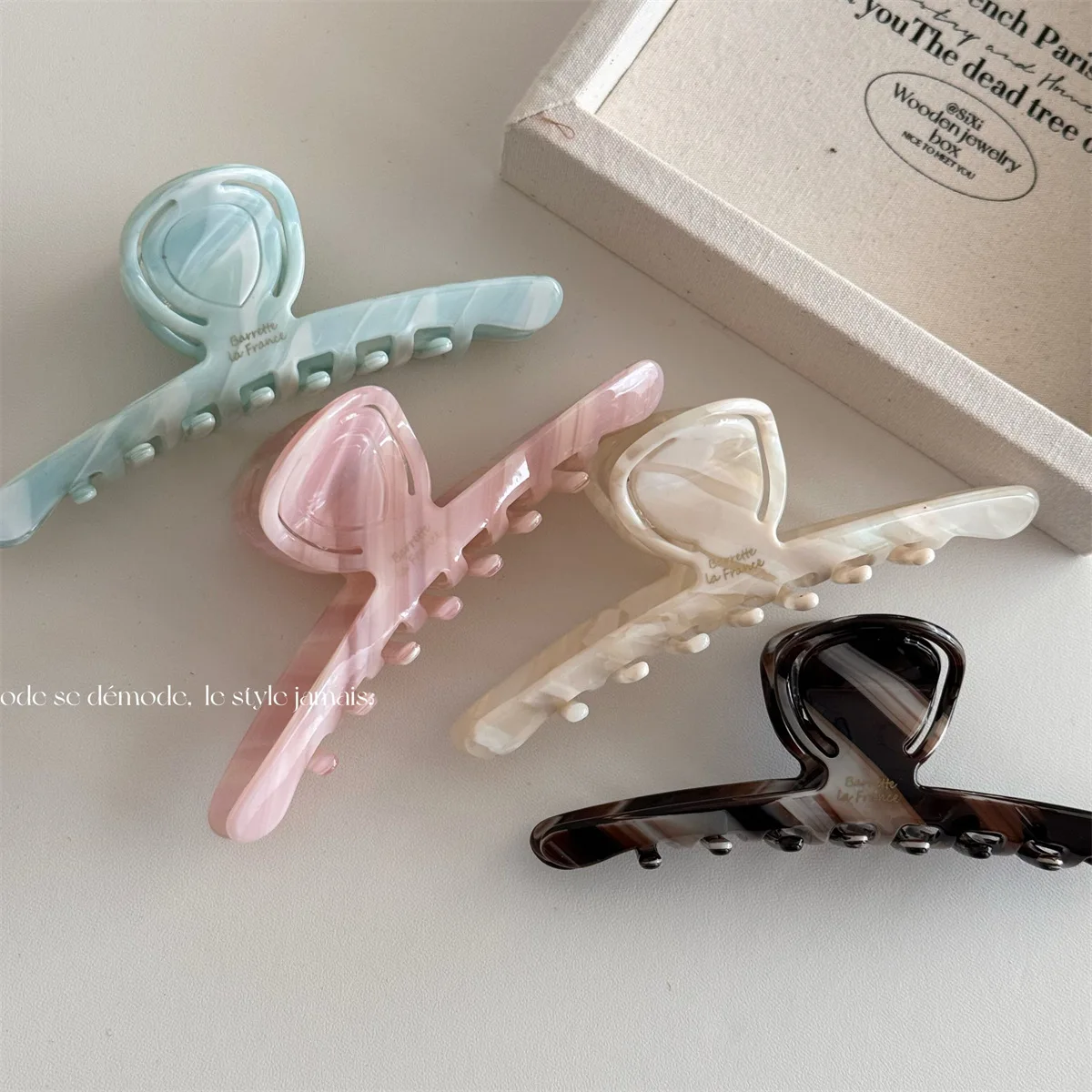 New Acetate Hair Claw Clips Geometric Shark Clip Large Size Ins Hair Grab Clamps Women Hair Accessories