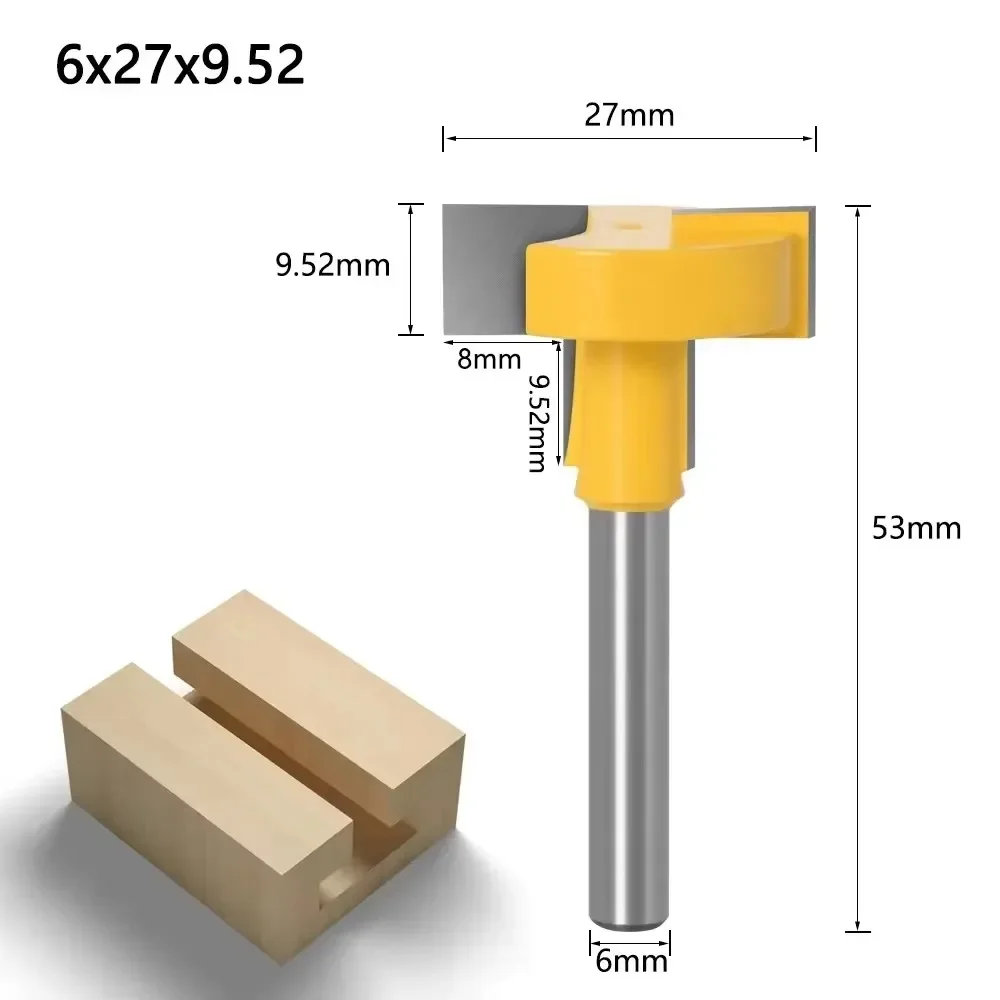 1PC 6MM Shank Milling Cutter Wood Carving T-Slot & T-Track Slotting Router Bit - 8