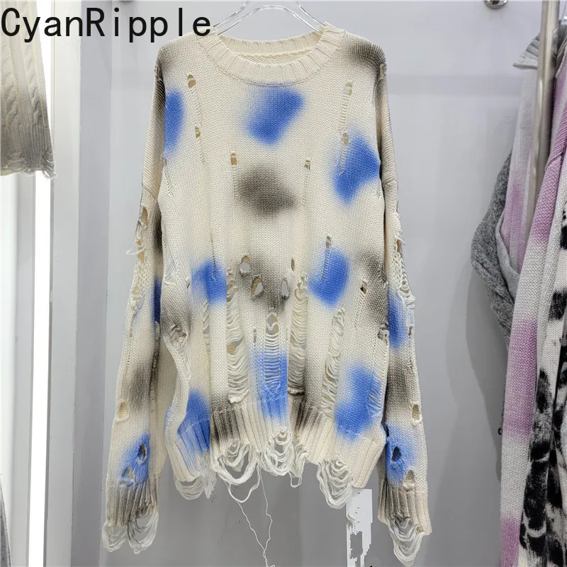 Korea Vintage Colorblock Long Sleeve Sweaters Women New Autumn Winter All-match Round Neck Pullovers Top Casual Knitted Shirts