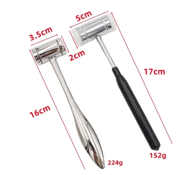 1Pc Dental Bone Hammer Double-headed Nylon Stainless Steel Handle Autoclave Teeth Surgical Extraction Tool Dentist Instruments