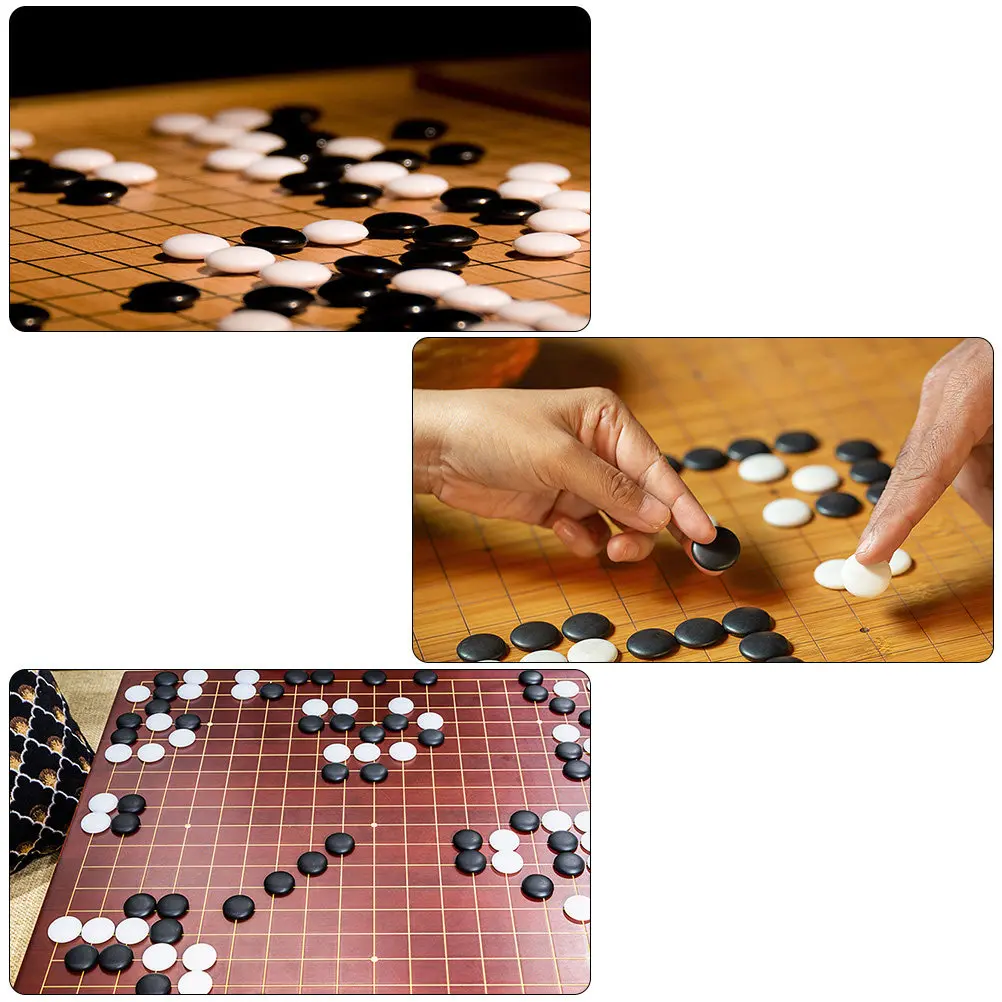 1Set Safe Gentle Ceramic Go Chess Stones Flat Beads for Cognitive Development Board Game Supplies Home School Use