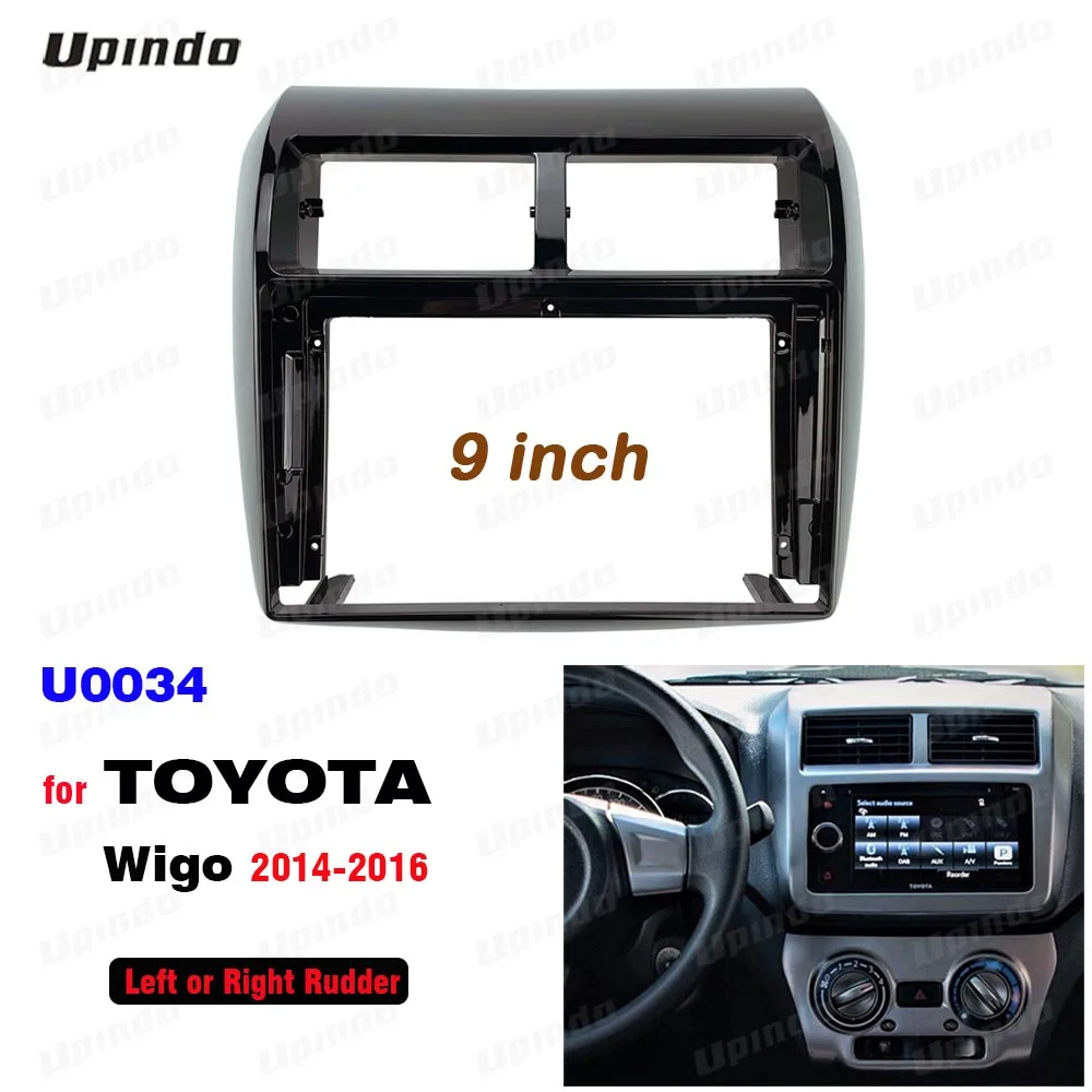 For Toyota Wigo 2014-2016 Car Accessories 2 Din 9 Inch Radio Fascia Panel Frame GPS Navigation ABS+PC Dash Install Kit