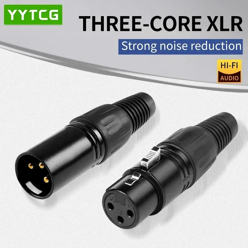 YYTCG10/4/2PCS 3PIN XLR Connector Male Female MIC Snake Plug Cable ConnectorsMicrophone Audio Cables Plug Connector XLR Adapters