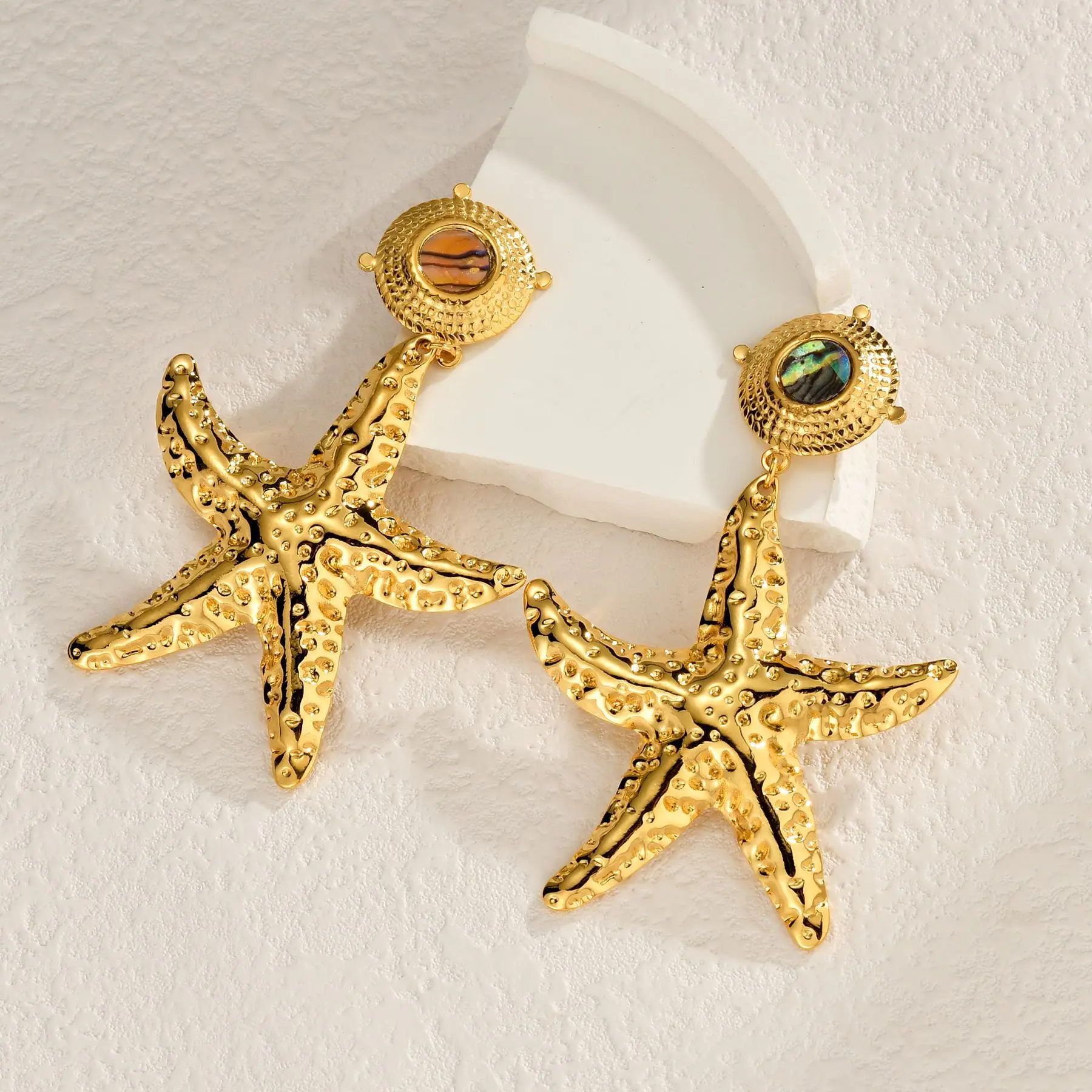 Summer Sea Beach Style Starfish Ear Pendants Gold-plated Stainless Steel Earrings 2024New Fashion Hot Sellers Jewelry Women Gift