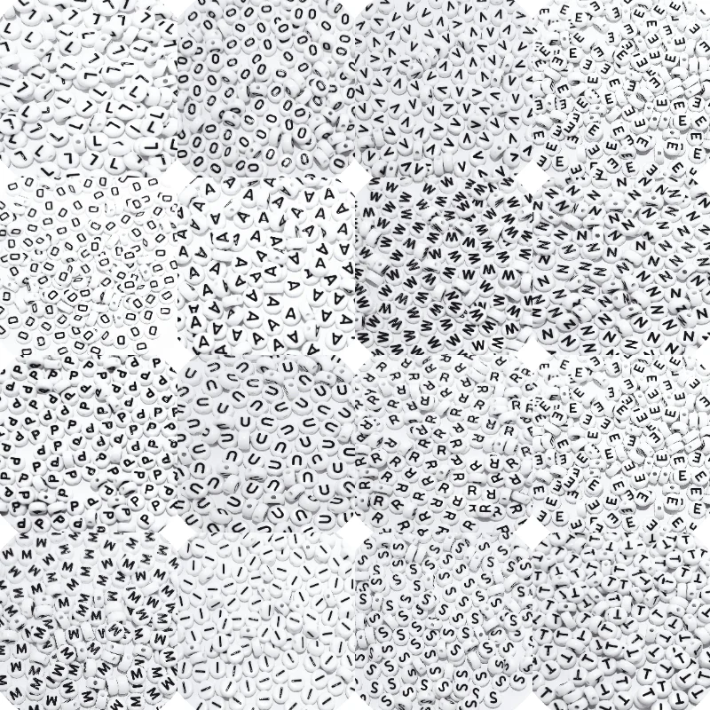 

200Pcs 7*4mm Acrylic A-Z Alphabet Letter Beads Loose Spacer Beads for Bracelet Jewelry Making DIY Craft Accessories