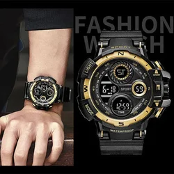 Reloj Digital militar para hombre, relojes deportivos para exteriores, reloj de pulsera electrónico resistente al agua con cronógrafo luminoso para estudiantes