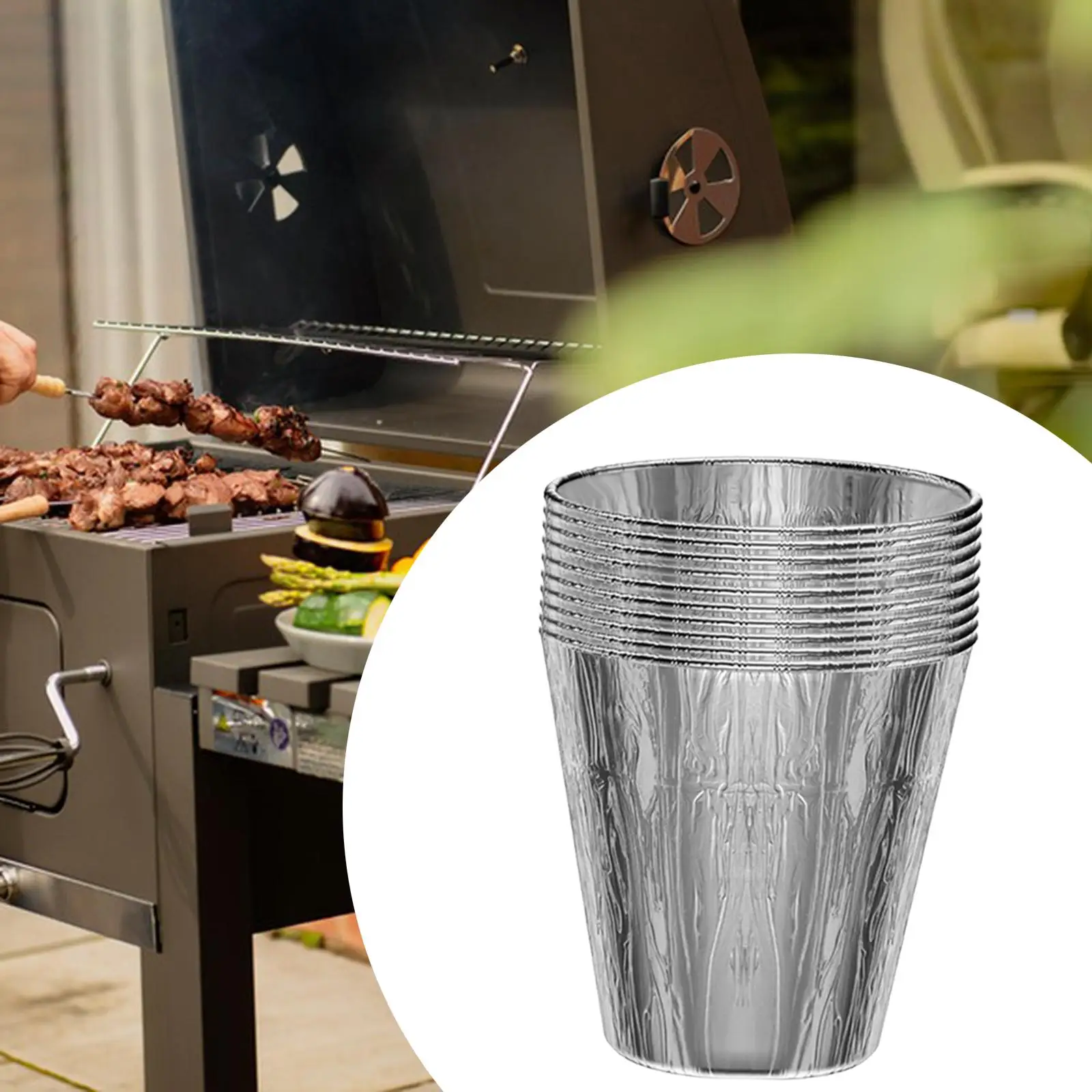 

10x Drip Bucket Liners Replacement BBQ Smoker Drip Tray Liners