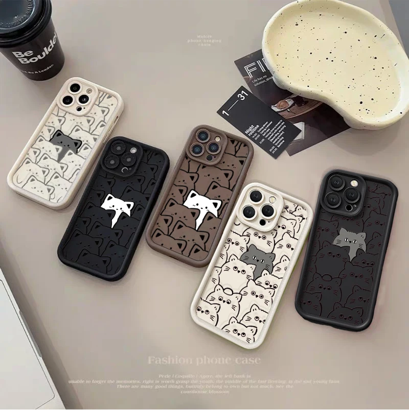Case For Samsung Galaxy A17 A07 A16 A15 A14 A56 A55 A54 A36 A35 A34 A26 A25 A24 A06 A05S M15 M16 M36 Soft So Couple Cat Cover